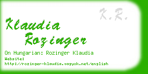 klaudia rozinger business card